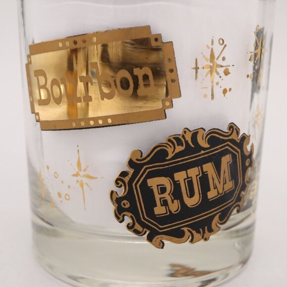 4 West Virginia Glass Co. Liquor Labels Double Old Fashioned Glasses Vtg MCM - Picture 4 of 16